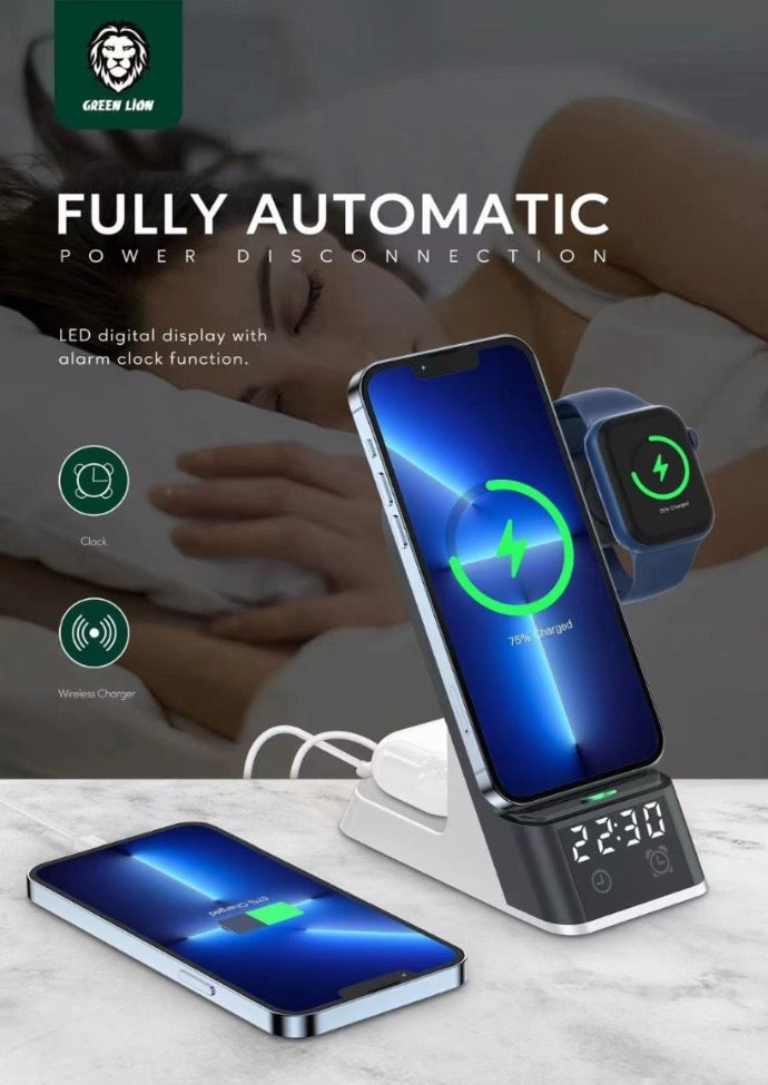Green Lion 6 in 1 Wireless Charger 15W Material ABS + PC Universa Green Lion 6 in 1 Wireless Charger 15W Material ABS + PC Universa